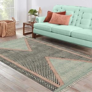 Hand Block Printed Cotton Hall Patio Rug