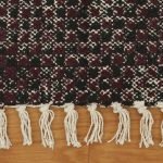 Black Block Printed Cotton Hall Area Rug