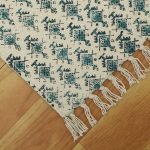 Cotton Dhurrie Sky Blue Block Printed House Warm Rug