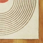 Abstract Cotton Rugs Block Printed Stair Dhurrie