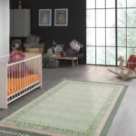 Hand Block Printed Green Cotton Rug