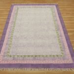 Beige Hand Block Printed Cotton Rug