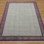 Purple Geometric Living Room Cotton Rug