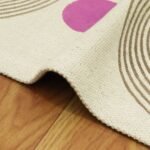 Natural Pink & Beige Geometric Living Room Rug