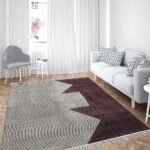 Hand Block Printed Cotton Maroon Large Rug
