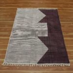Hand Block Printed Cotton Maroon Large Rug