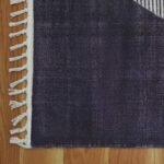 Natural Blue Living Room Cotton Rug
