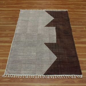 Beautiful Brown Hand Block Printed Area Rug