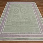 Purple Block Printed Geometric Cotton Rug