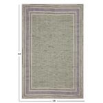 Purple Block Printed Geometric Cotton Rug