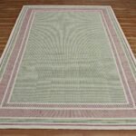Beautiful Green Geometric Cotton Area Rug