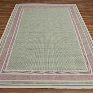 Beautiful Green Geometric Cotton Area Rug