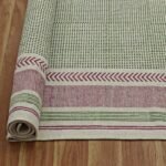 Beautiful Green Geometric Cotton Area Rug