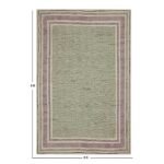 Beautiful Green Geometric Cotton Area Rug