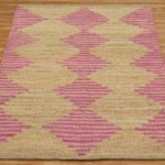 Hand Woven Pink Geometric Jute Large Rug