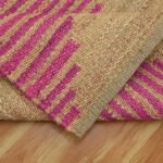 Hand Woven Pink Geometric Jute Large Rug