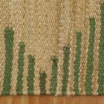 Green Geometric Rug Hand Woven Jute Dhurrie