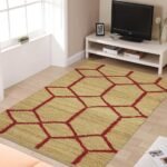 Maroon Geometric Hand Woven Jute Dhurrie