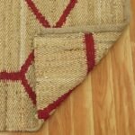 Maroon Geometric Hand Woven Jute Dhurrie
