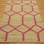 Pink & Beige Color Hand Woven Warm Rug