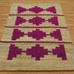 Natural Pink & Beige Hand Woven Jute Rug