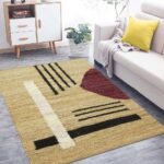 Geometric Maroon Hand Woven Bedroom Area Rug