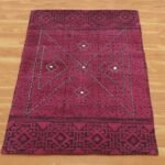 Red Cotton Hand Block Printed Beautiful Rug