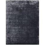 Black Hand Tufted Solid Viscose Area Rug