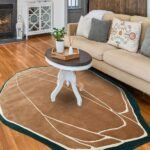 Hand Tufted Abstract Brown Viscose Area Rug