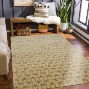 Beige Geometric Hand Tufted Wool & Viscose Rug