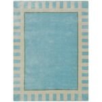 Geometric Hand Tufted Sky Blue Viscose Rug