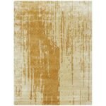Golden Abstract Hand Tufted Wool-Viscose Rug