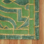 Green Geometric Hand Tufted Beautiful Rug