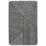 Hand Tufted Geometric Black Wool Area Rug