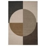 Hand Tufted Geometric Brown Wool Living Area Rug