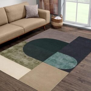 Wool Hand Tufted Geometric Wool & Silk Rug