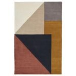 Hand Tufted Geometric Brown Wool Area Rug