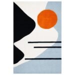 Black Rug Geometric Hand Tufted Wool Carpet
