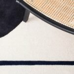 Black Rug Geometric Hand Tufted Wool Carpet