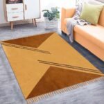 Brown Hall Area Hand Block Printed Cotton Rug