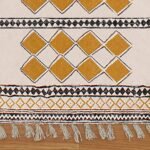 Moroccan Block Printed Cotton Living Area Rug