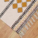 Moroccan Block Printed Cotton Living Area Rug