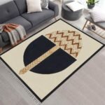 Bedroom Decor White Printed Cotton Carpet