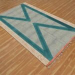 Turquoise Handmade Block Printed Area Rug