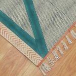 Turquoise Handmade Block Printed Area Rug