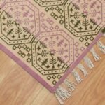 Green Handcrafted Block Printed Area Carpet
