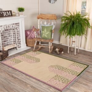 Hands Crafted Hall Area Block Printed Rug