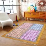 Hand Block Printed Cotton Entryway Area Rug