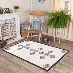 Home Decor Geometric Handmade Black Border Rug