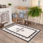 Farmhouse Décor Block Printed Cotton Rug